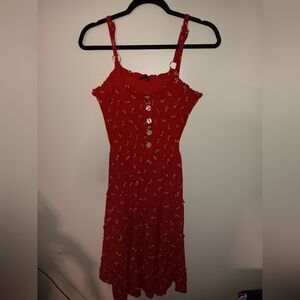 Red Sleeveless Midi Sundress